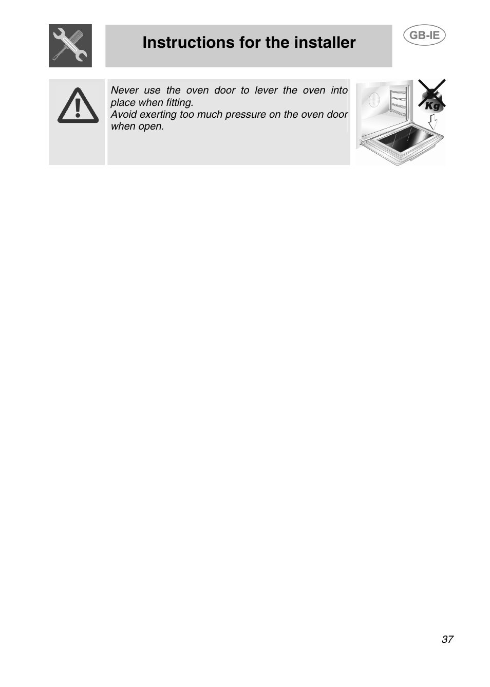 Instructions for the installer | Smeg Electric Multifunction Pizza 166PZ-5 User Manual | Page 6 / 29
