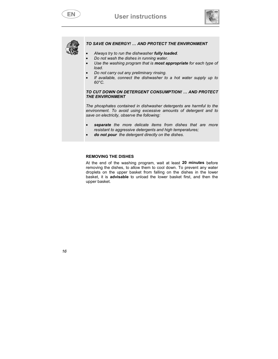 User instructions | Smeg PLTW640X7 User Manual | Page 15 / 33