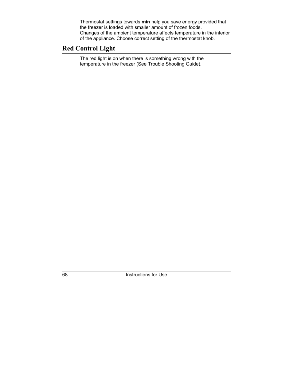 Red control light | Smeg CV10B User Manual | Page 10 / 17