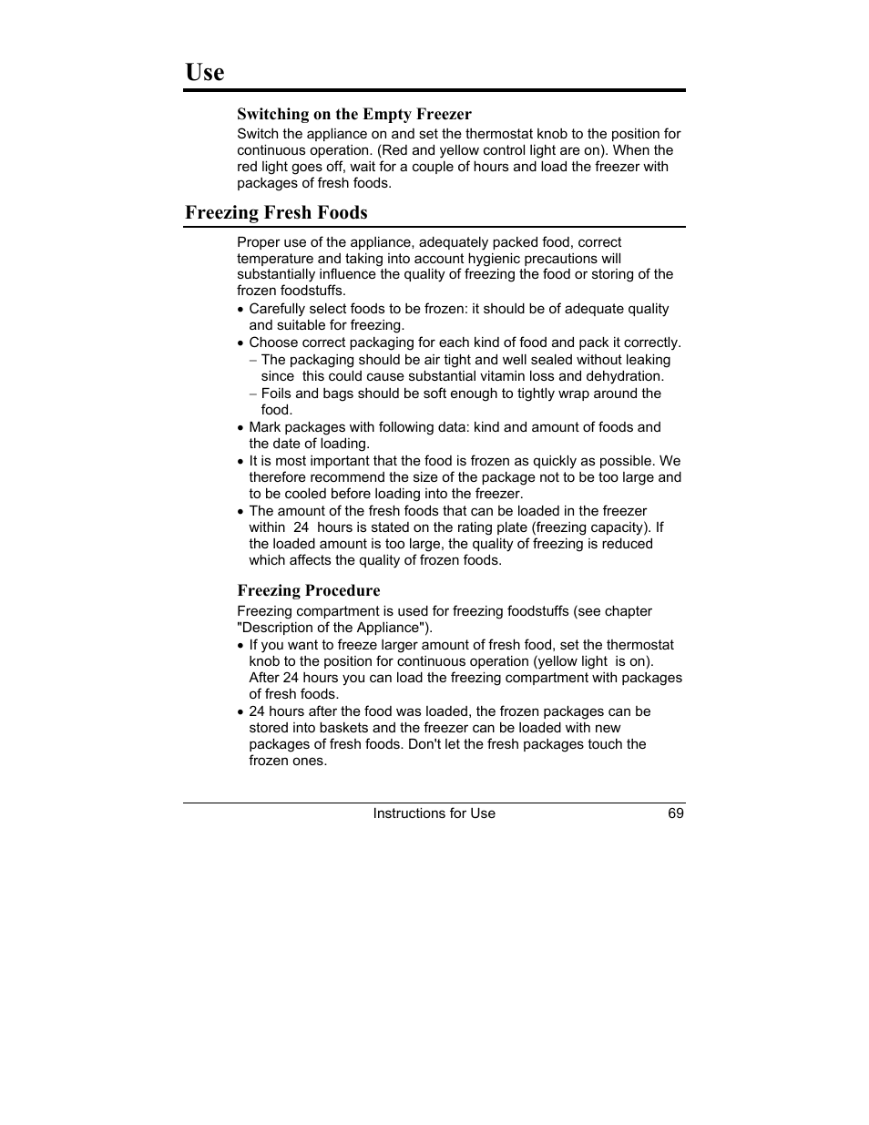 Freezing fresh foods | Smeg CV10B User Manual | Page 11 / 17
