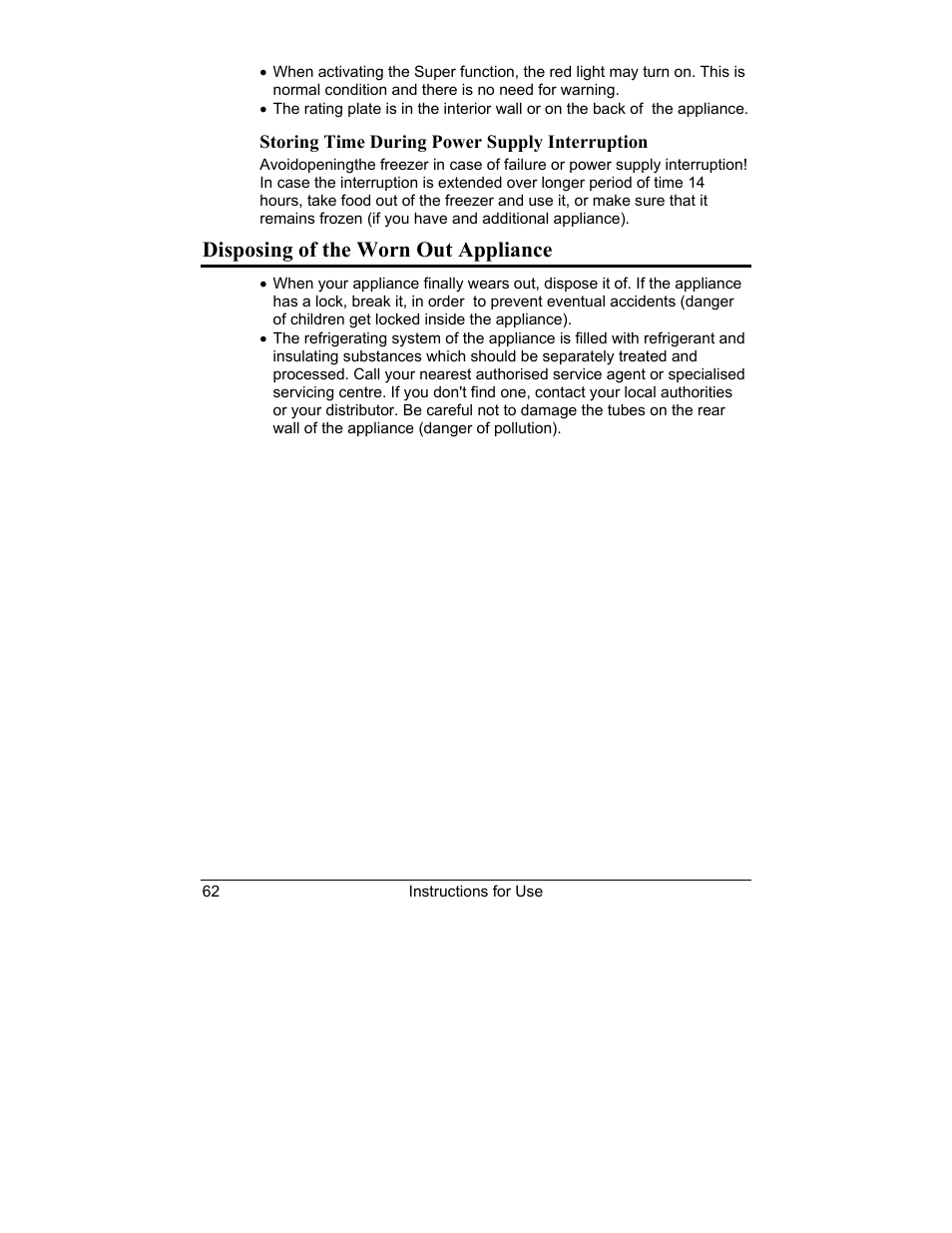 Disposing of the worn out appliance | Smeg CV10B User Manual | Page 4 / 17
