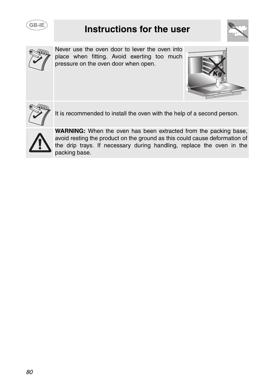 Instructions for the user | Smeg SC112-2 User Manual | Page 39 / 39