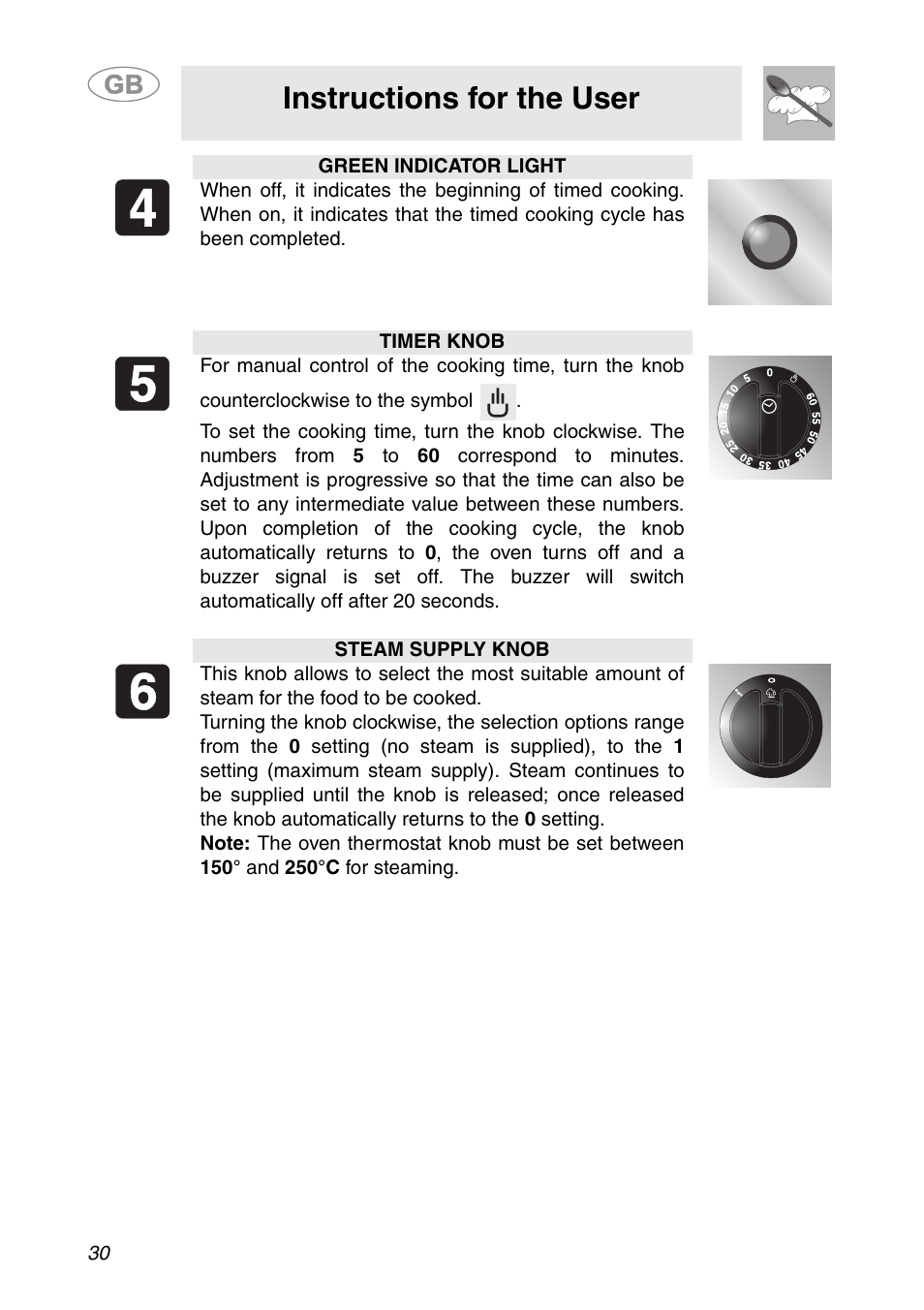 Instructions for the user | Smeg ALFA341XM User Manual | Page 10 / 18
