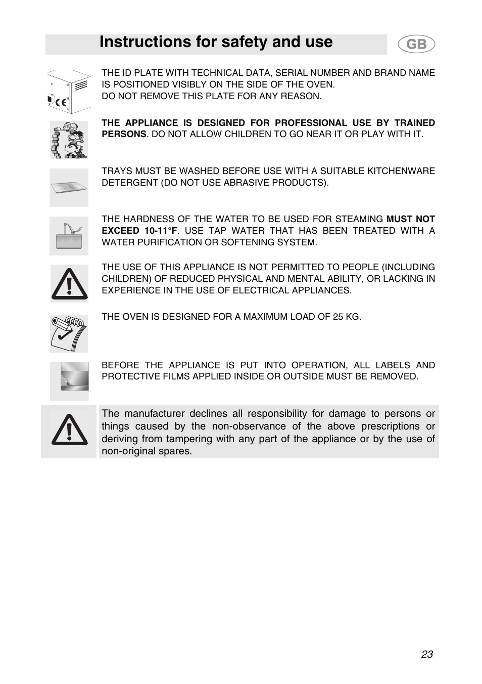 Instructions for safety and use | Smeg ALFA341XM User Manual | Page 3 / 18