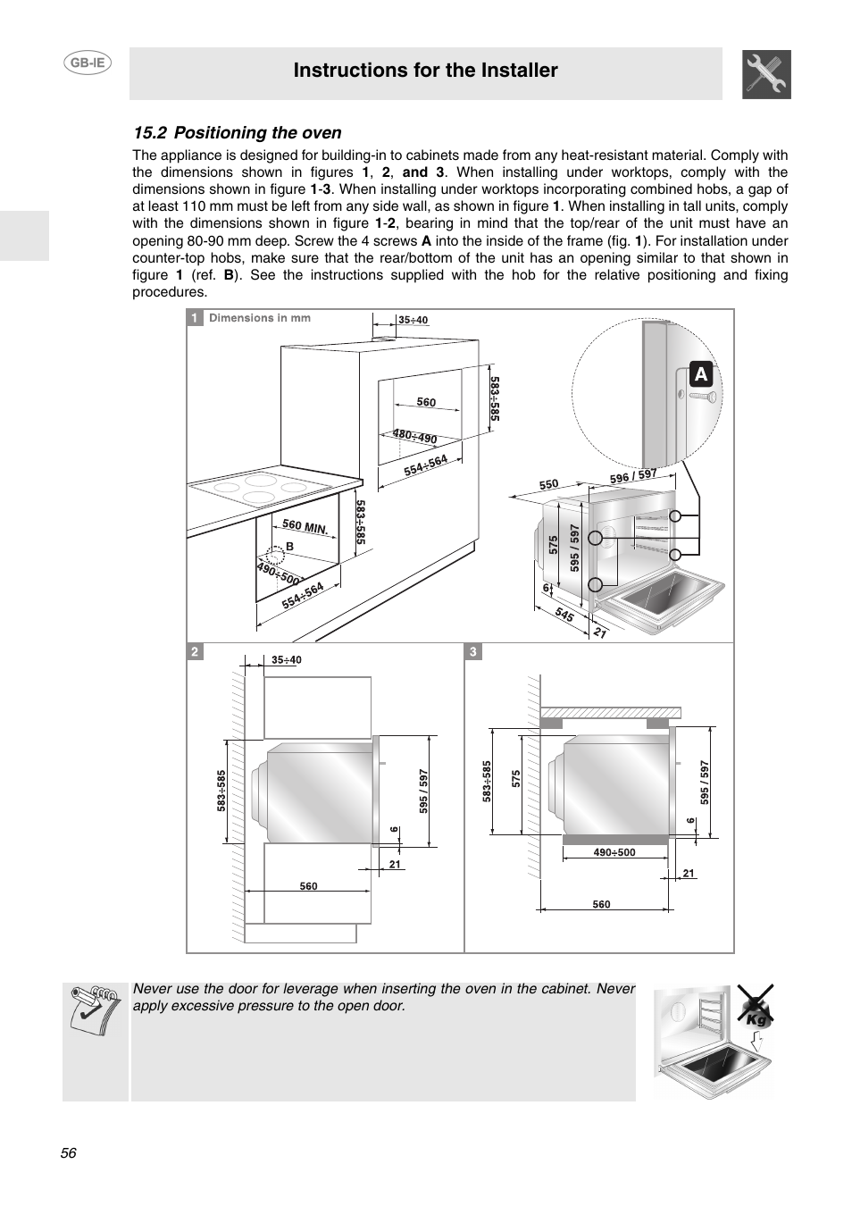 2 positioning the oven, Instructions for the installer | Smeg FP132X User Manual | Page 27 / 27