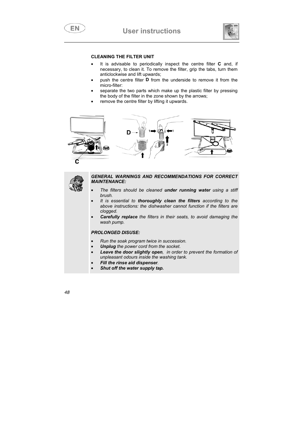 User instructions | Smeg LS6147XH7 User Manual | Page 36 / 39