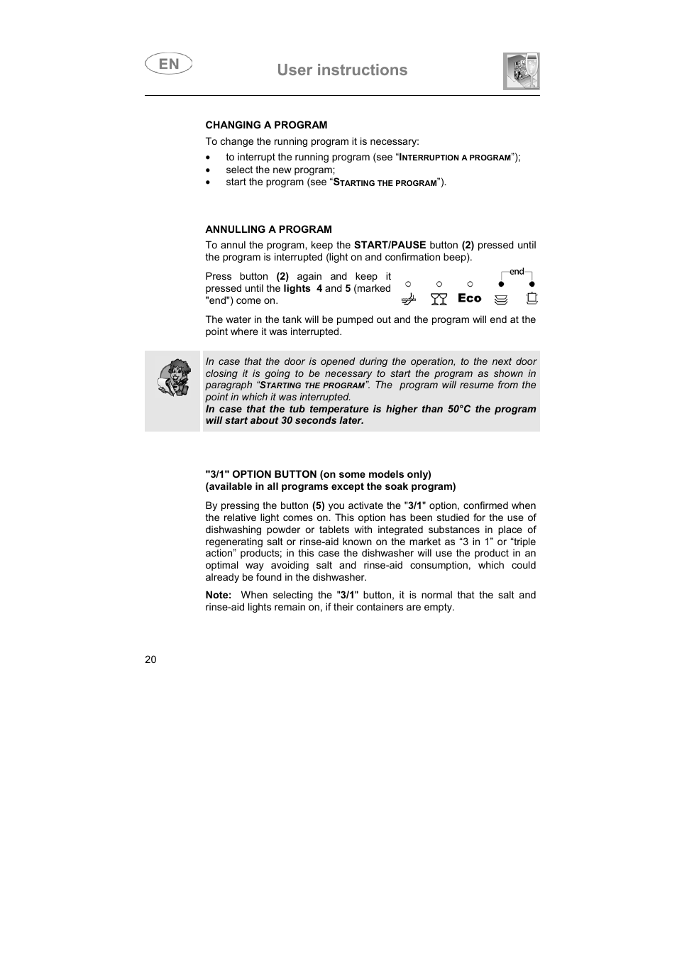 User instructions | Smeg LS6147XH7 User Manual | Page 7 / 39