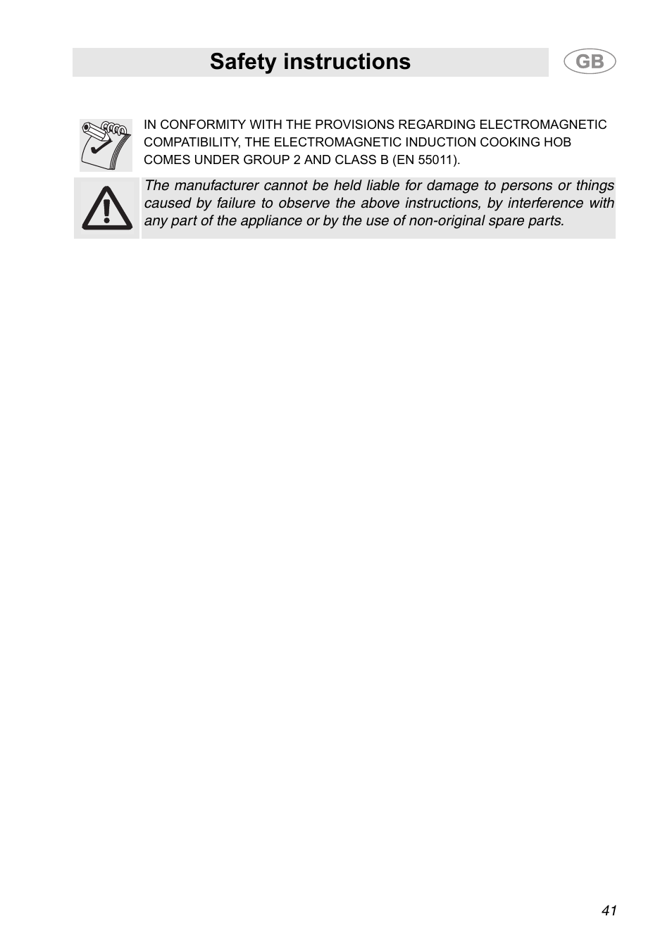 Safety instructions | Smeg A31G7IXIA User Manual | Page 5 / 32