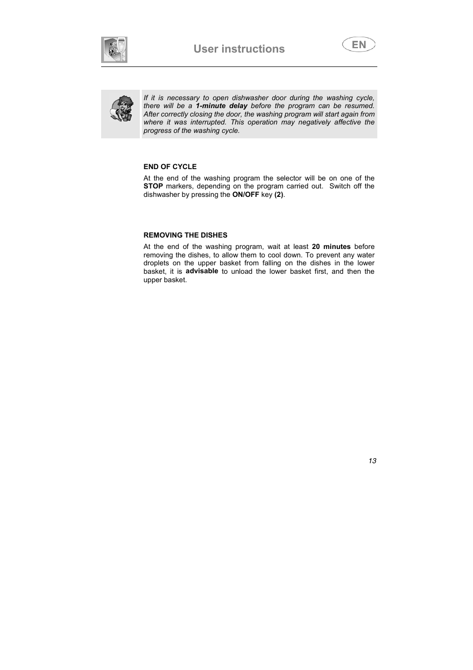 User instructions | Smeg PL60XME User Manual | Page 12 / 26