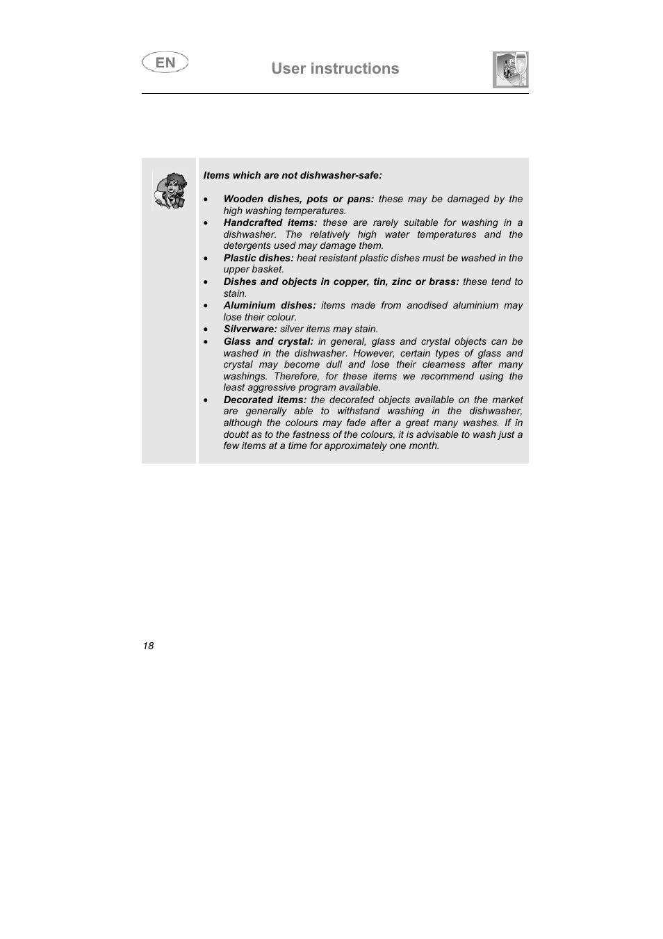 User instructions | Smeg PL60XME User Manual | Page 17 / 26