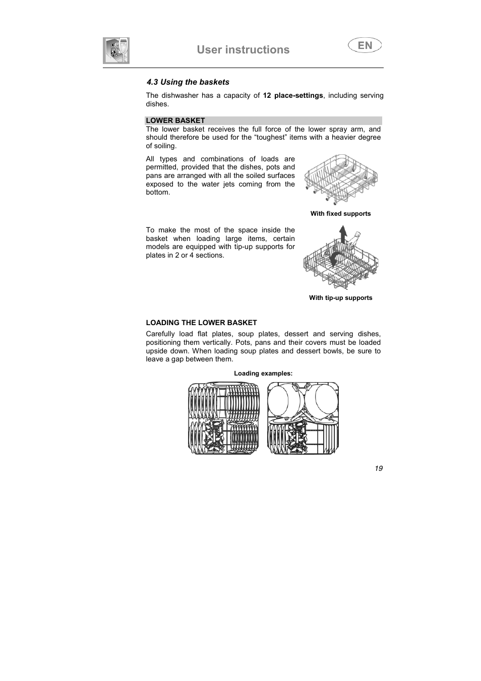 User instructions | Smeg PL60XME User Manual | Page 18 / 26