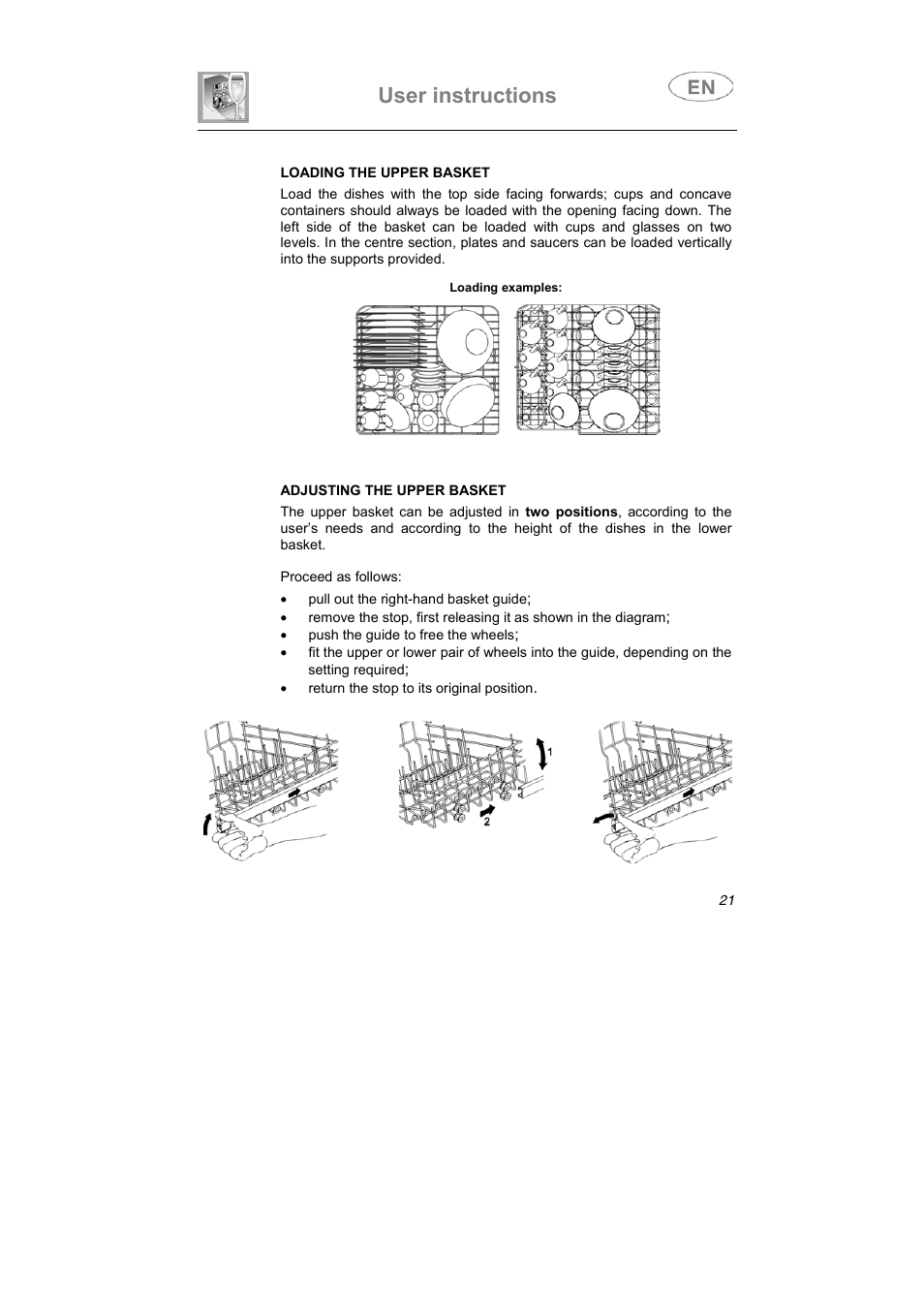 User instructions | Smeg PL60XME User Manual | Page 20 / 26