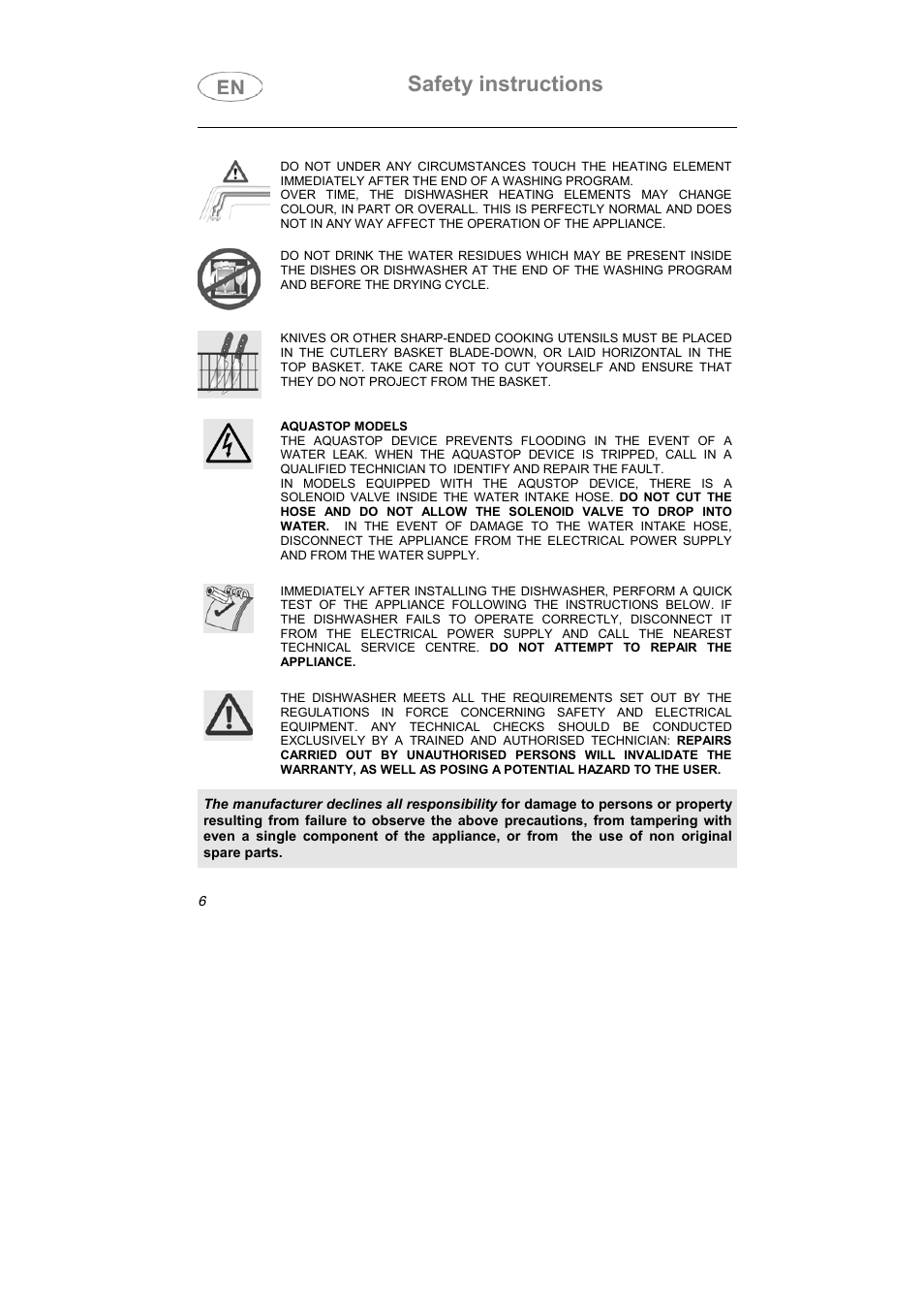 Safety instructions | Smeg PL60XME User Manual | Page 5 / 26