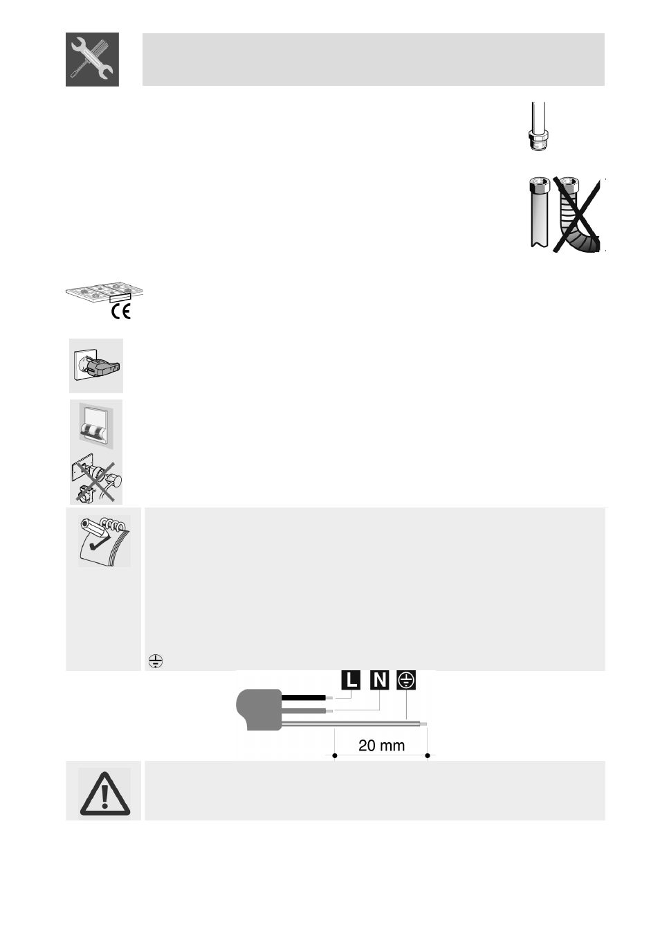 Electrical connection, Instructions for the installer, 1 electrical connection | Smeg PGFA95F User Manual | Page 11 / 20