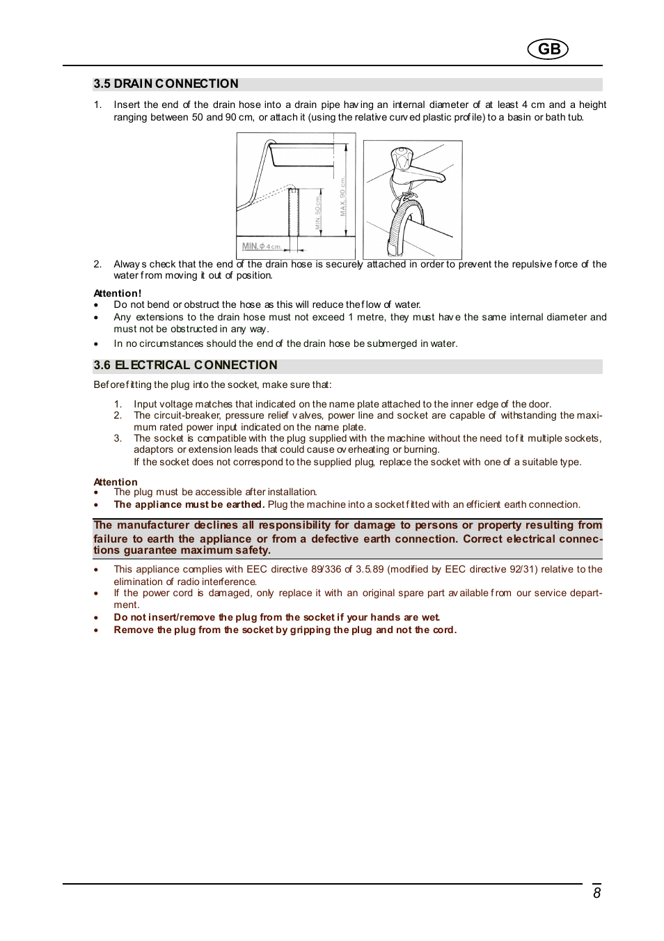 Smeg Integrated Washer WDI16BA User Manual | Page 8 / 31