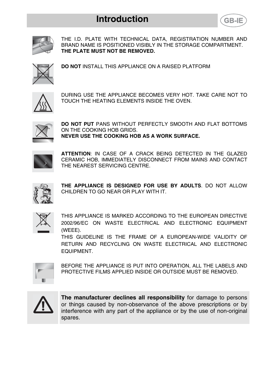 Introduction | Smeg A11CER-6 User Manual | Page 3 / 26