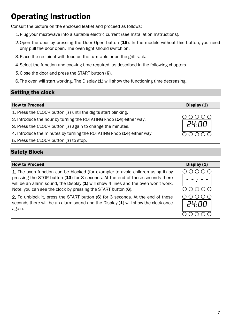 Operating instruction | Smeg FME20EX1 User Manual | Page 11 / 155