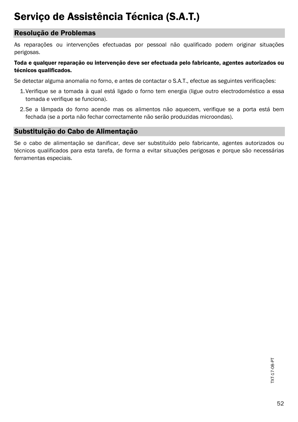 Serviço de assistência técnica (s.a.t.) | Smeg FME20EX1 User Manual | Page 126 / 155