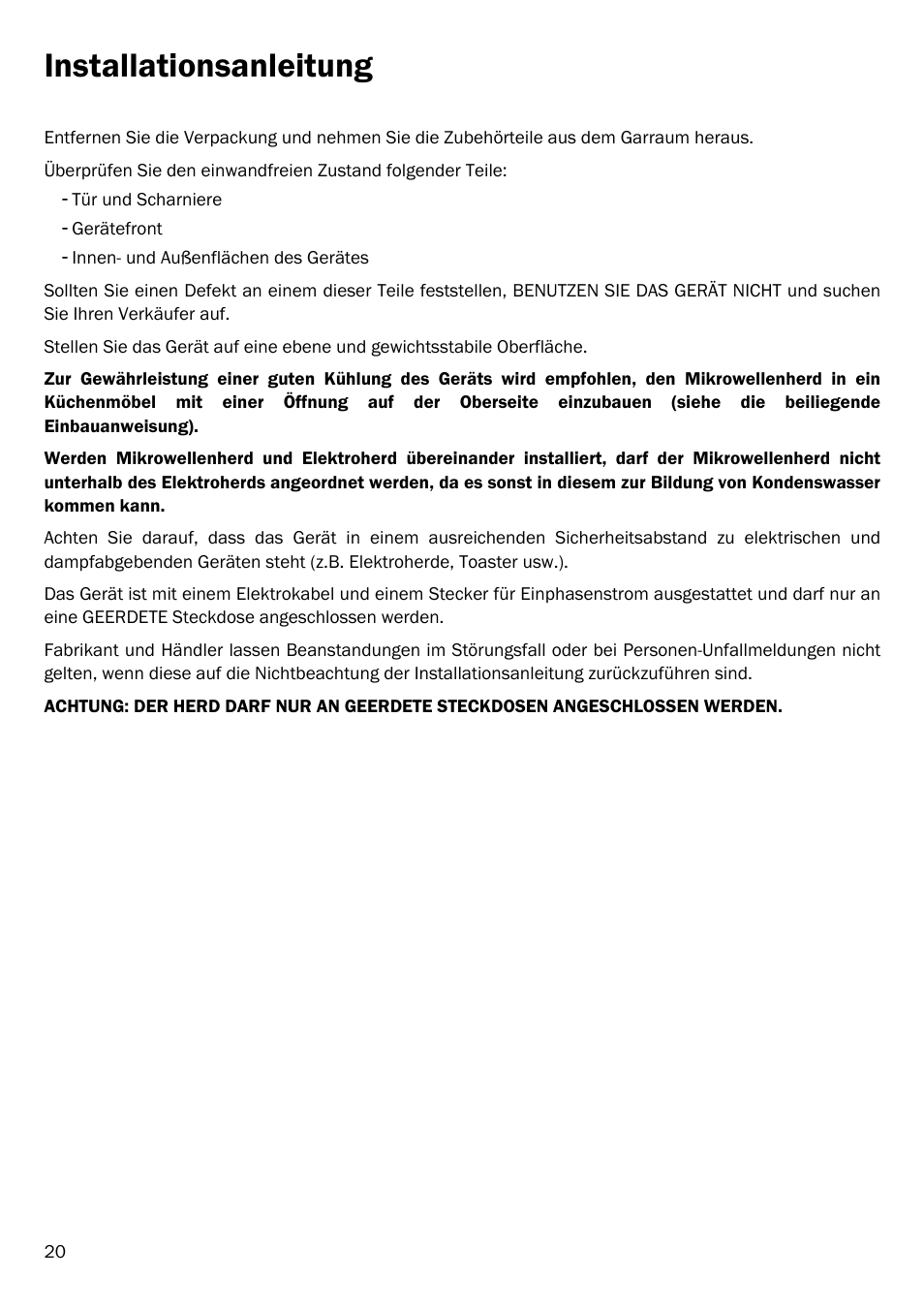 Installationsanleitung | Smeg FME20EX1 User Manual | Page 24 / 155