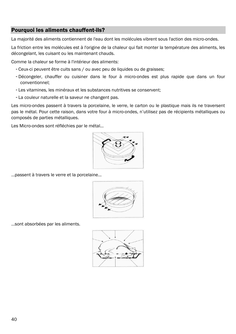 Pourquoi les aliments chauffent-ils | Smeg FME20EX1 User Manual | Page 44 / 155