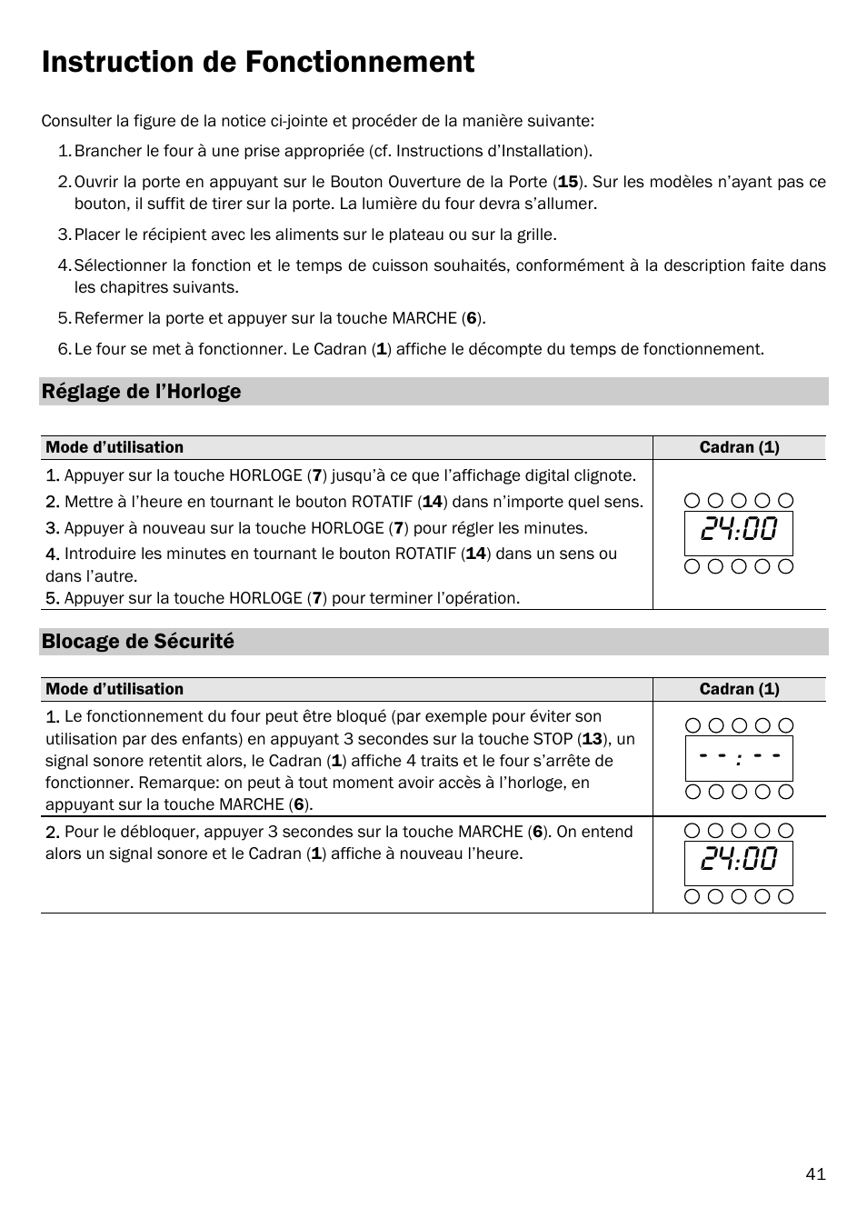 Instruction de fonctionnement | Smeg FME20EX1 User Manual | Page 45 / 155