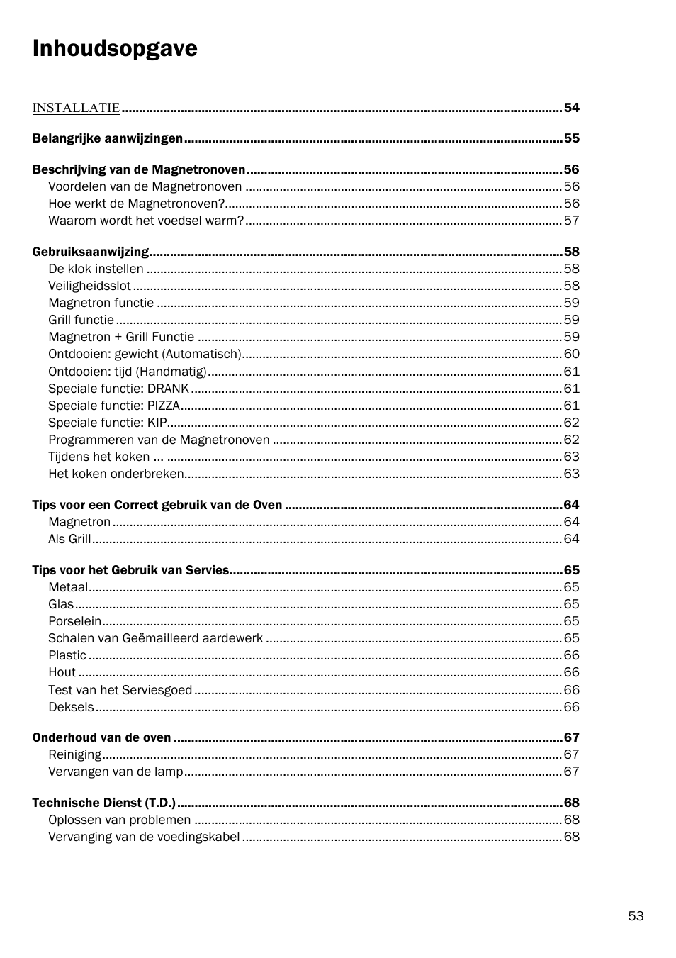 Inhoudsopgave | Smeg FME20EX1 User Manual | Page 57 / 155
