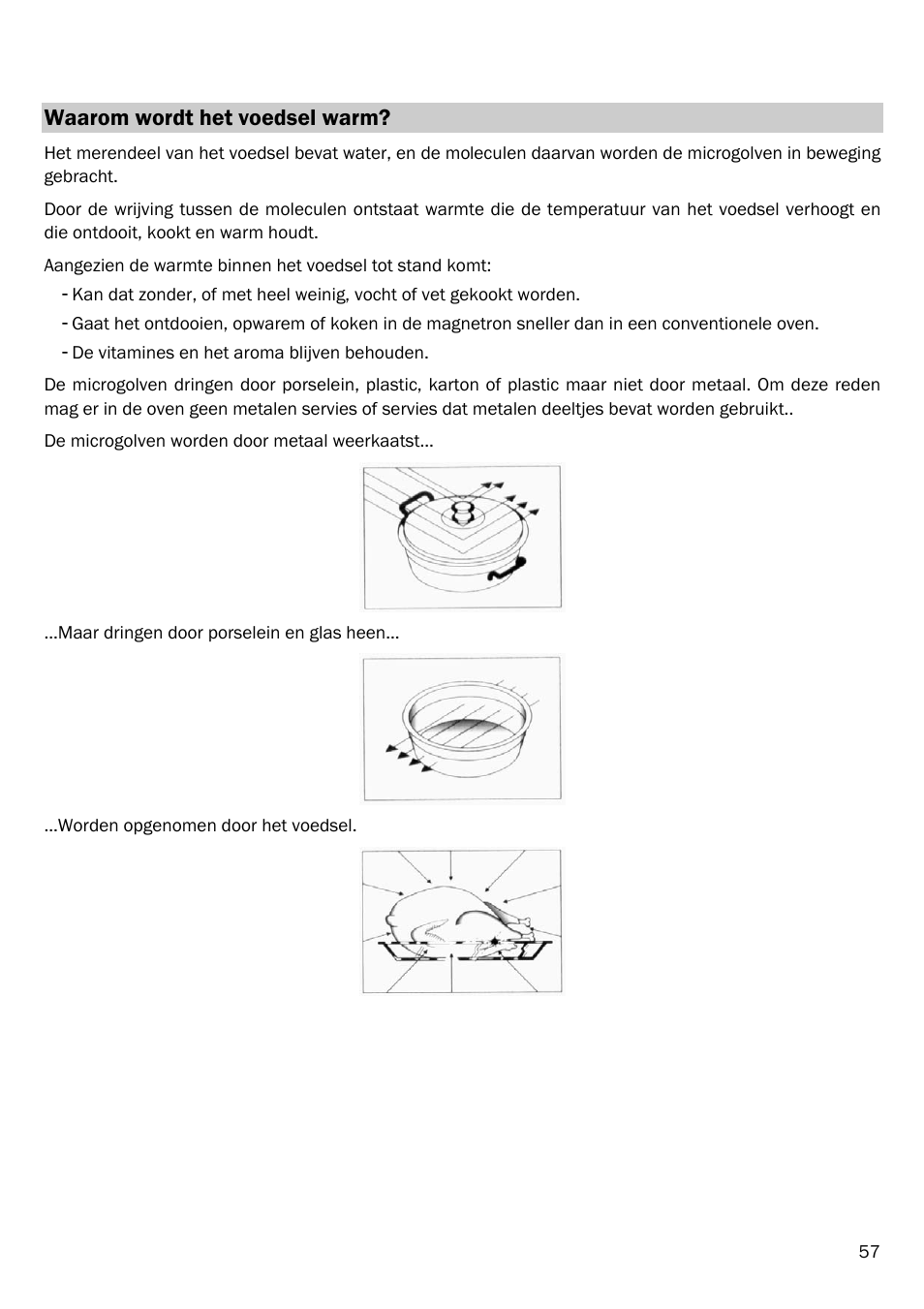 Waarom wordt het voedsel warm | Smeg FME20EX1 User Manual | Page 61 / 155