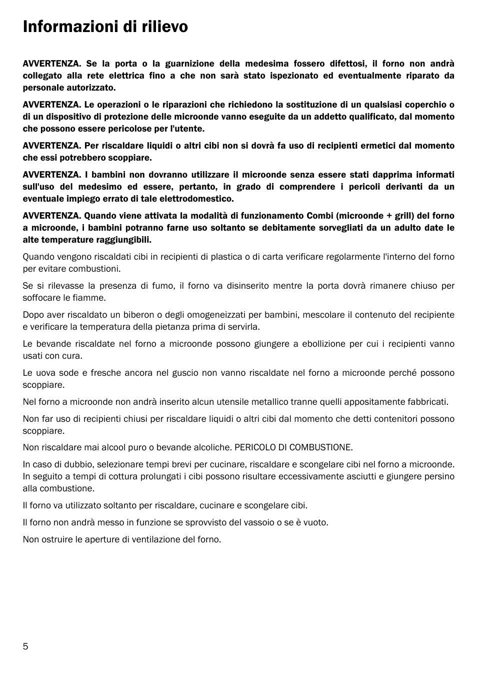 Informazioni di rilievo | Smeg FME20EX1 User Manual | Page 79 / 155