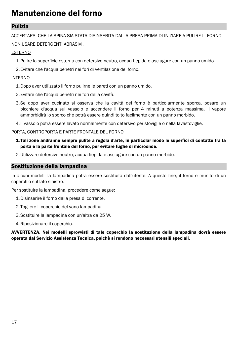 Manutenzione del forno, Pulizia, Sostituzione della lampadina | Smeg FME20EX1 User Manual | Page 91 / 155