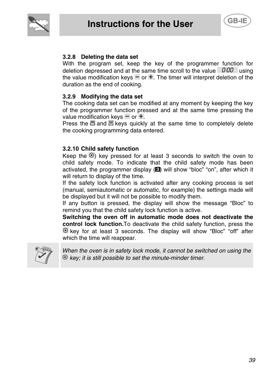 Instructions for the user | Smeg Electric Multifunction SE290X-6 User Manual | Page 12 / 25