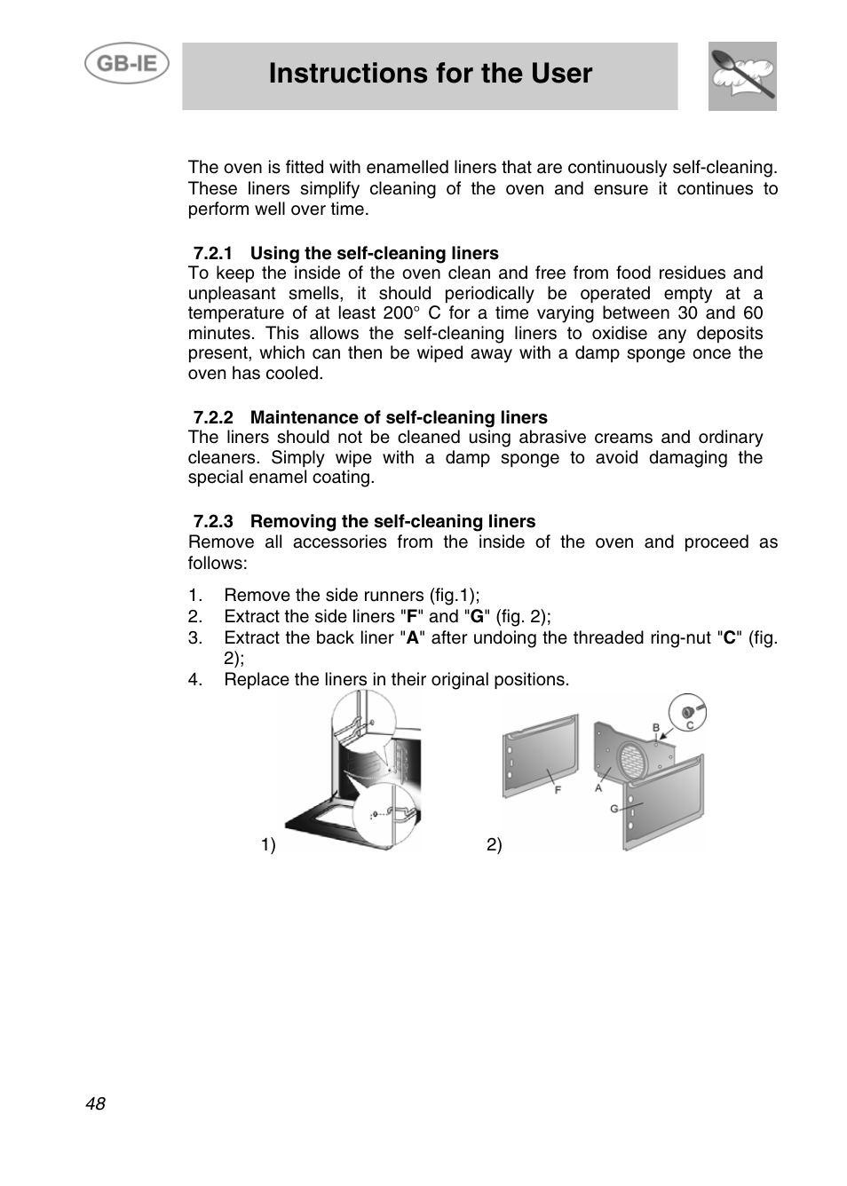 Instructions for the user | Smeg Electric Multifunction SE290X-6 User Manual | Page 21 / 25