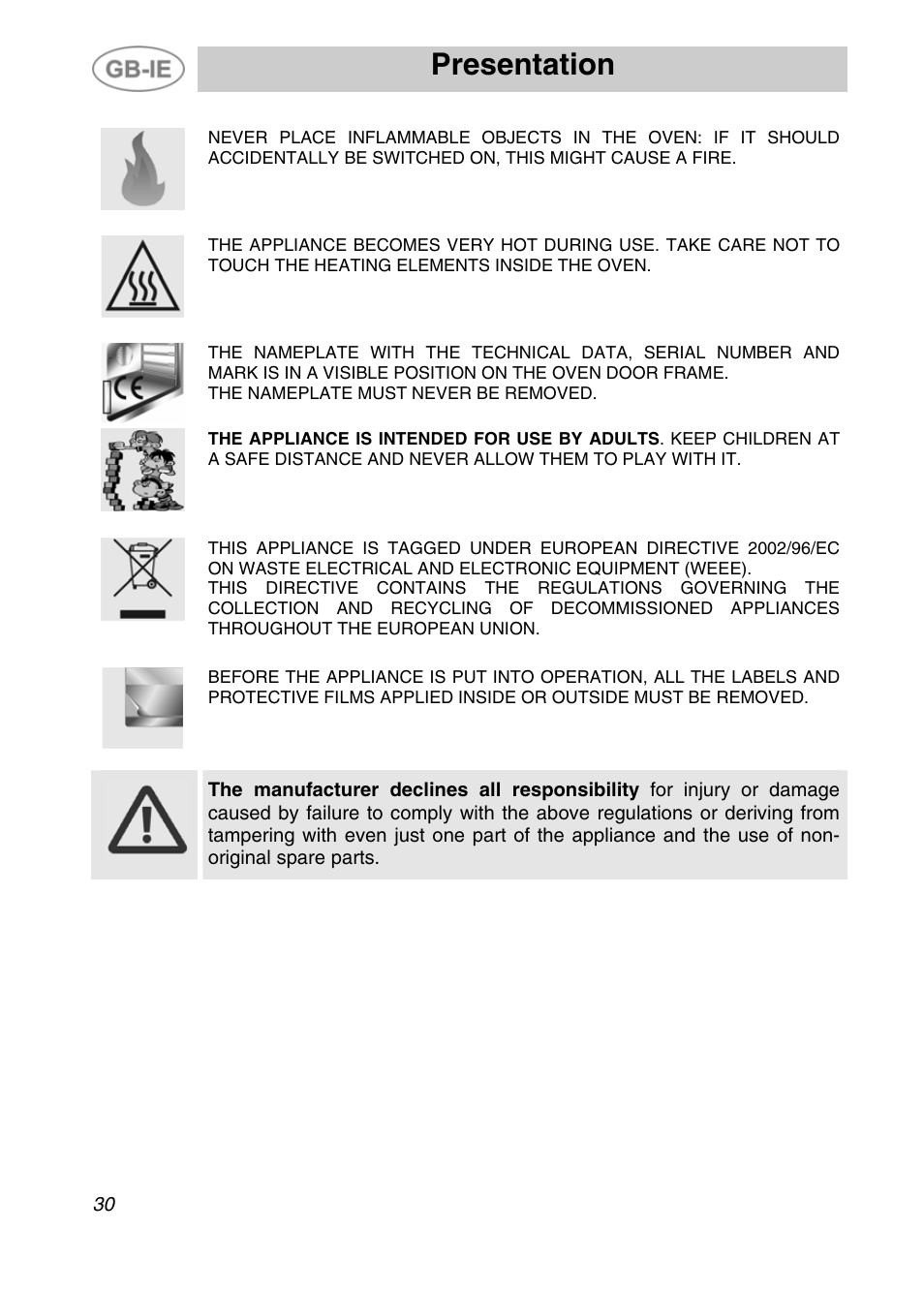 Presentation | Smeg Electric Multifunction SE290X-6 User Manual | Page 3 / 25