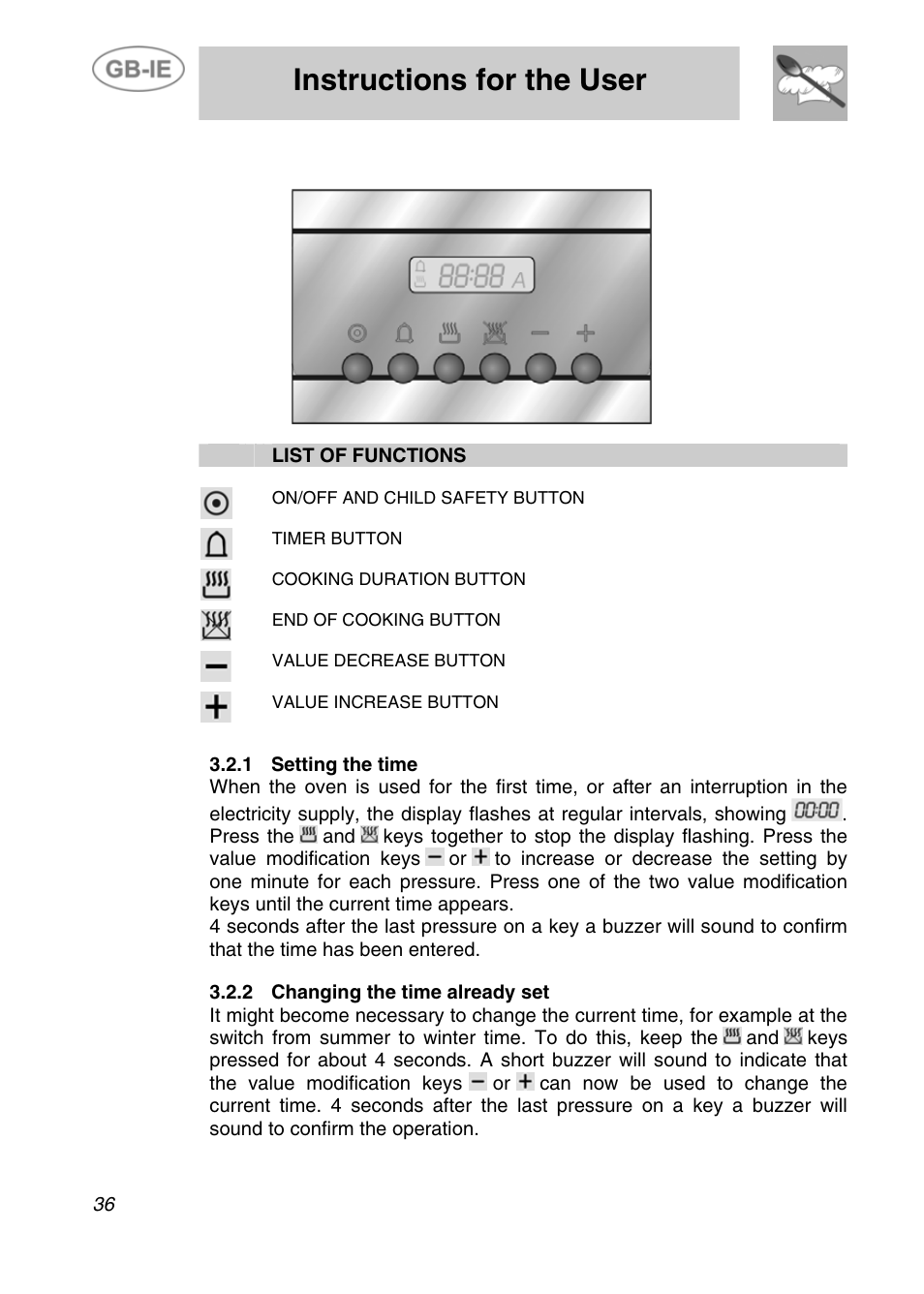 Instructions for the user, 2 programmer | Smeg Electric Multifunction SE290X-6 User Manual | Page 9 / 25