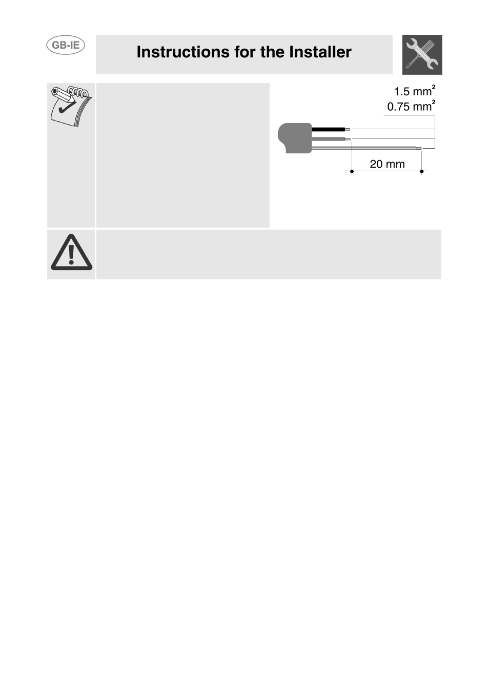 Instructions for the installer | Smeg T18G8X2UG User Manual | Page 20 / 25