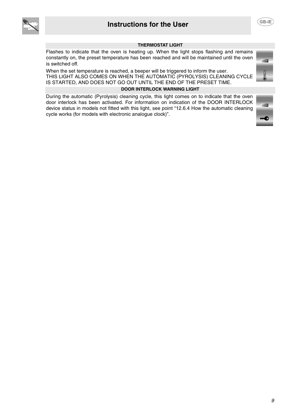 Instructions for the user | Smeg SCA130P User Manual | Page 7 / 28