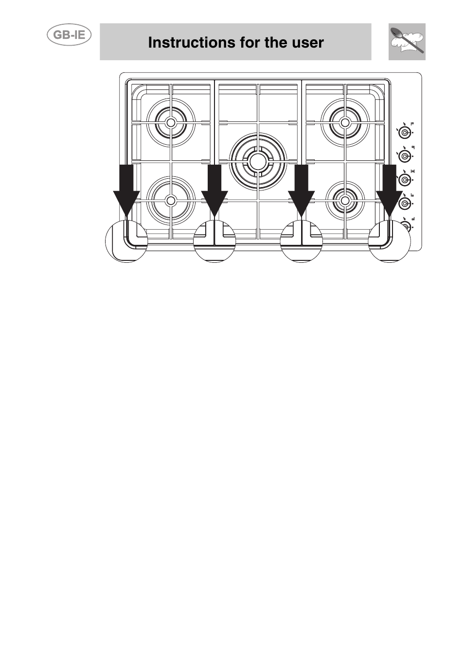 Instructions for the user | Smeg PGF95K-3 User Manual | Page 16 / 16