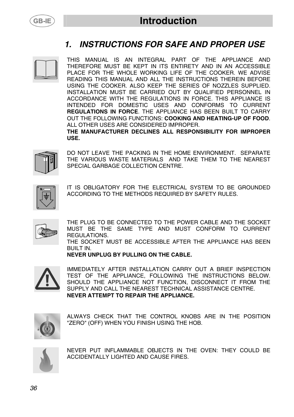 Instructions for safe and proper use, Introduction | Smeg A1-2 User Manual | Page 2 / 31