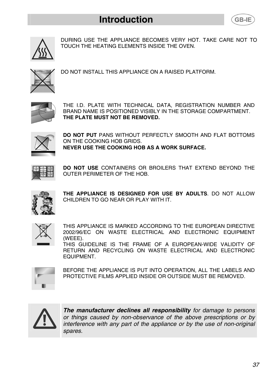 Introduction | Smeg A1-2 User Manual | Page 3 / 31