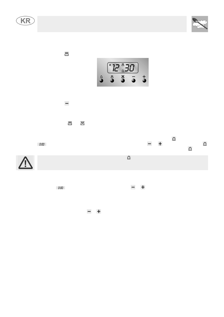 End of cooking, Adjusting alarm volume, Switching off the alarm | Minute counter, Cancellation of set data, Changing the set data, Instruction for the user, 4 end of cooking, 5 adjusting alarm volume, 6 switching off the alarm | Smeg JGFC34SKB User Manual | Page 26 / 32