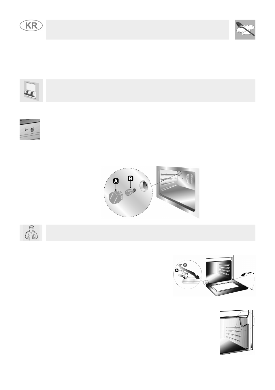 Extraordinary maintenance, Lubrication of the taps and gas oven thermostat, Replacement of light bulb | Removing the door, Oven door seal, 12 extraordinary, Maintenance, Instruction for the user, 12 extraordinary maintenance | Smeg JGFC34SKB User Manual | Page 30 / 32