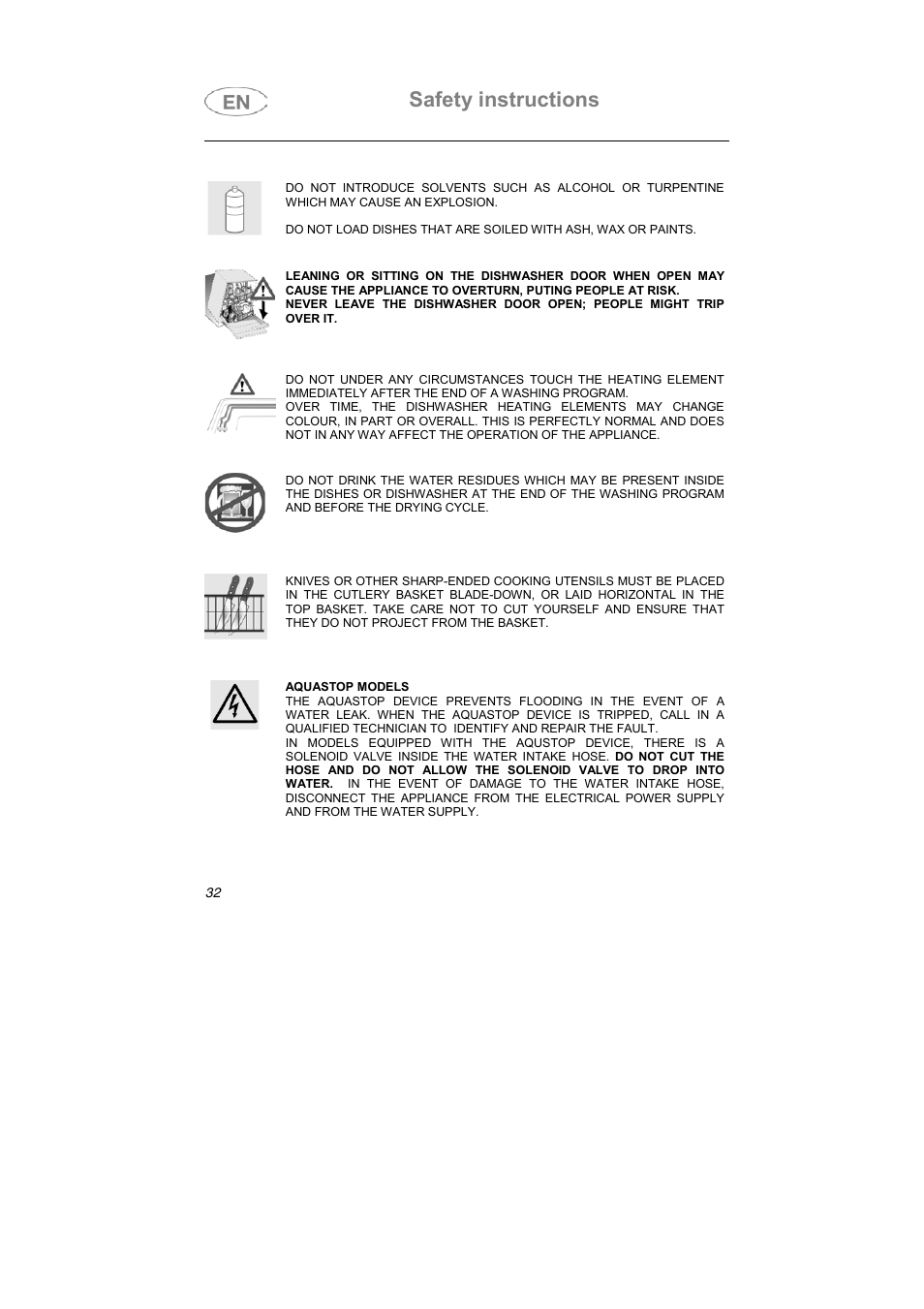 Safety instructions | Smeg LSA653E User Manual | Page 16 / 39