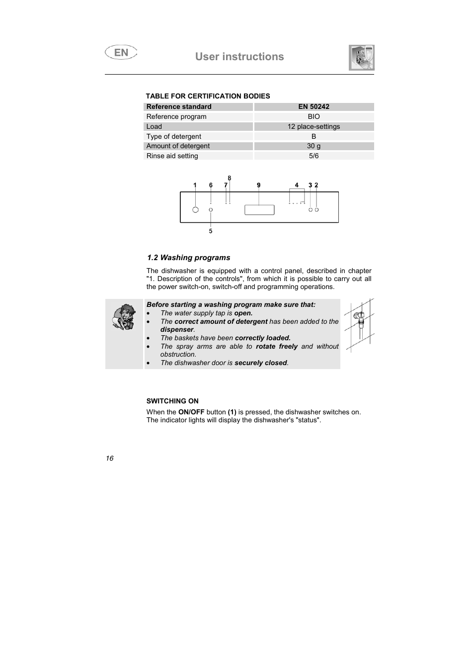 User instructions | Smeg LSA653E User Manual | Page 5 / 39