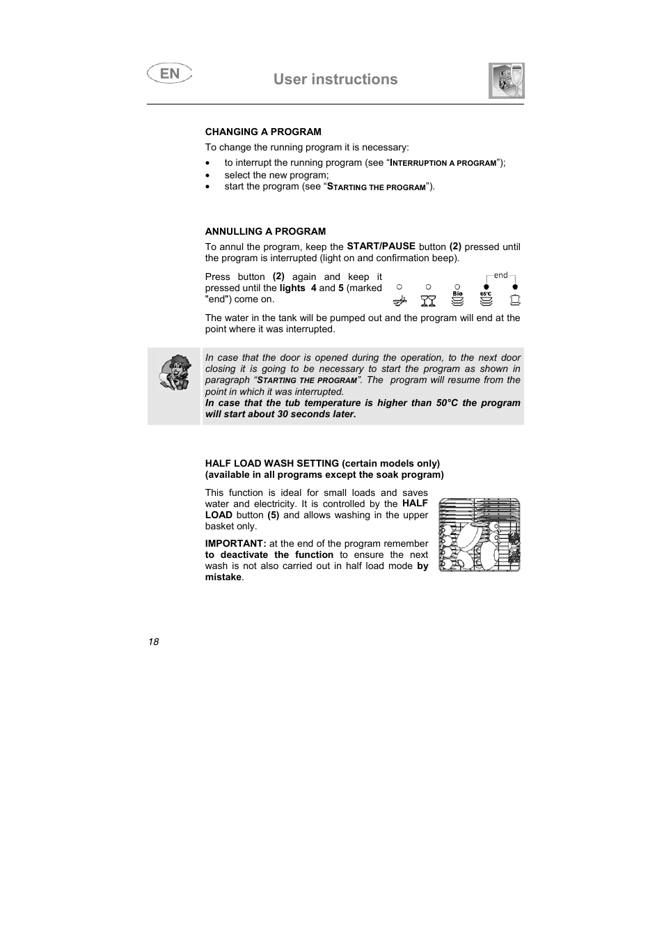 User instructions | Smeg LSA653E User Manual | Page 7 / 39