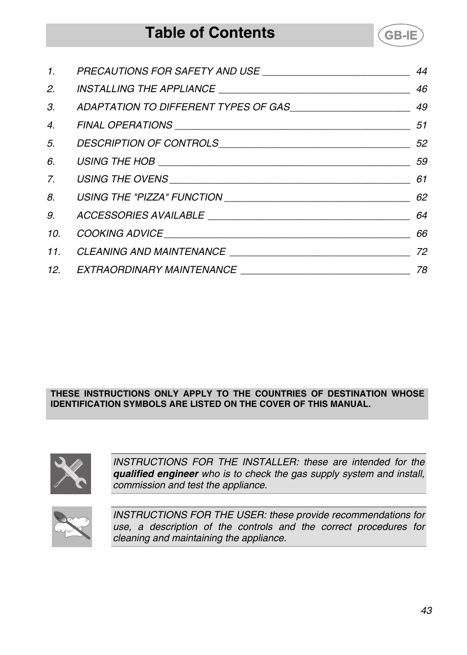 Smeg CS122-6 User Manual | 37 pages