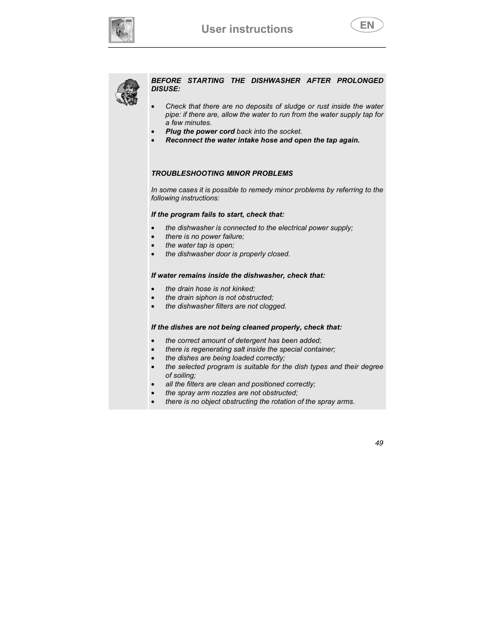 User instructions | Smeg ST1146SE User Manual | Page 40 / 48