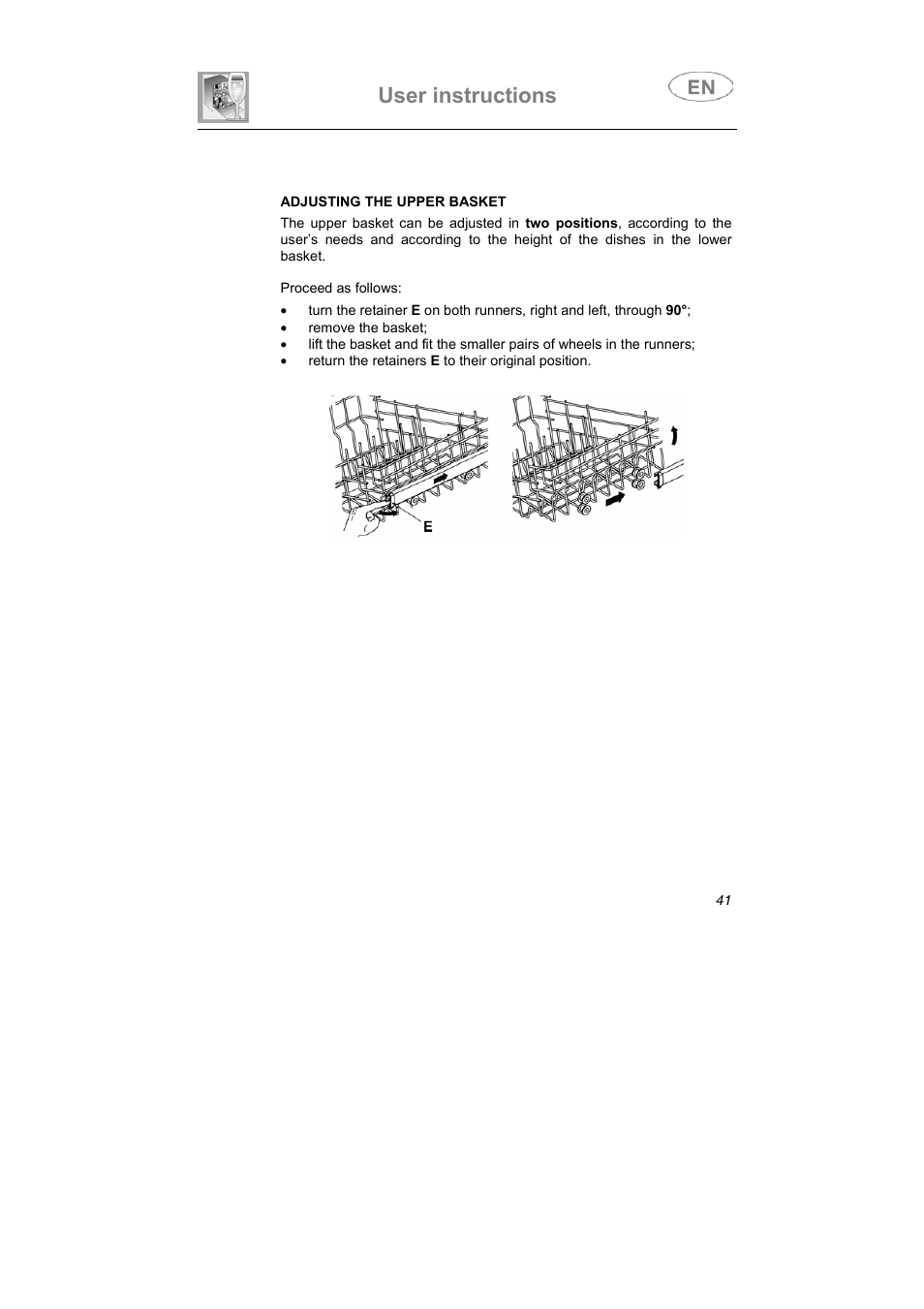 User instructions | Smeg LSA4551B User Manual | Page 27 / 32