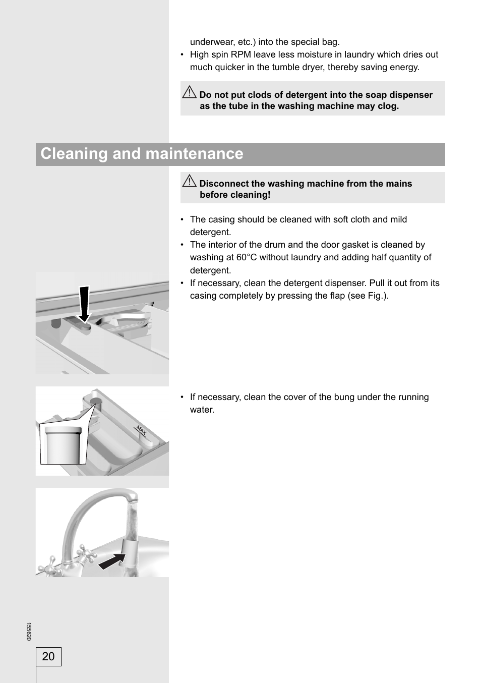 Cleaning and maintenance | Smeg 155620 User Manual | Page 20 / 28