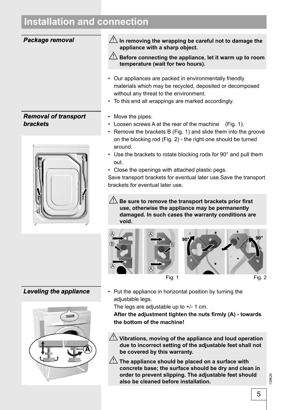 Installation and connection | Smeg 155620 User Manual | Page 5 / 28