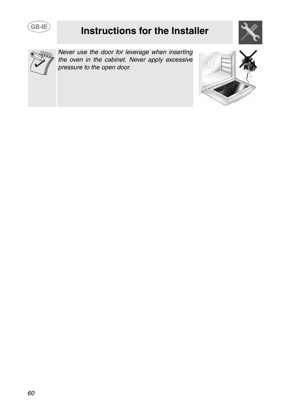 Instructions for the installer | Smeg SC110NE User Manual | Page 29 / 29