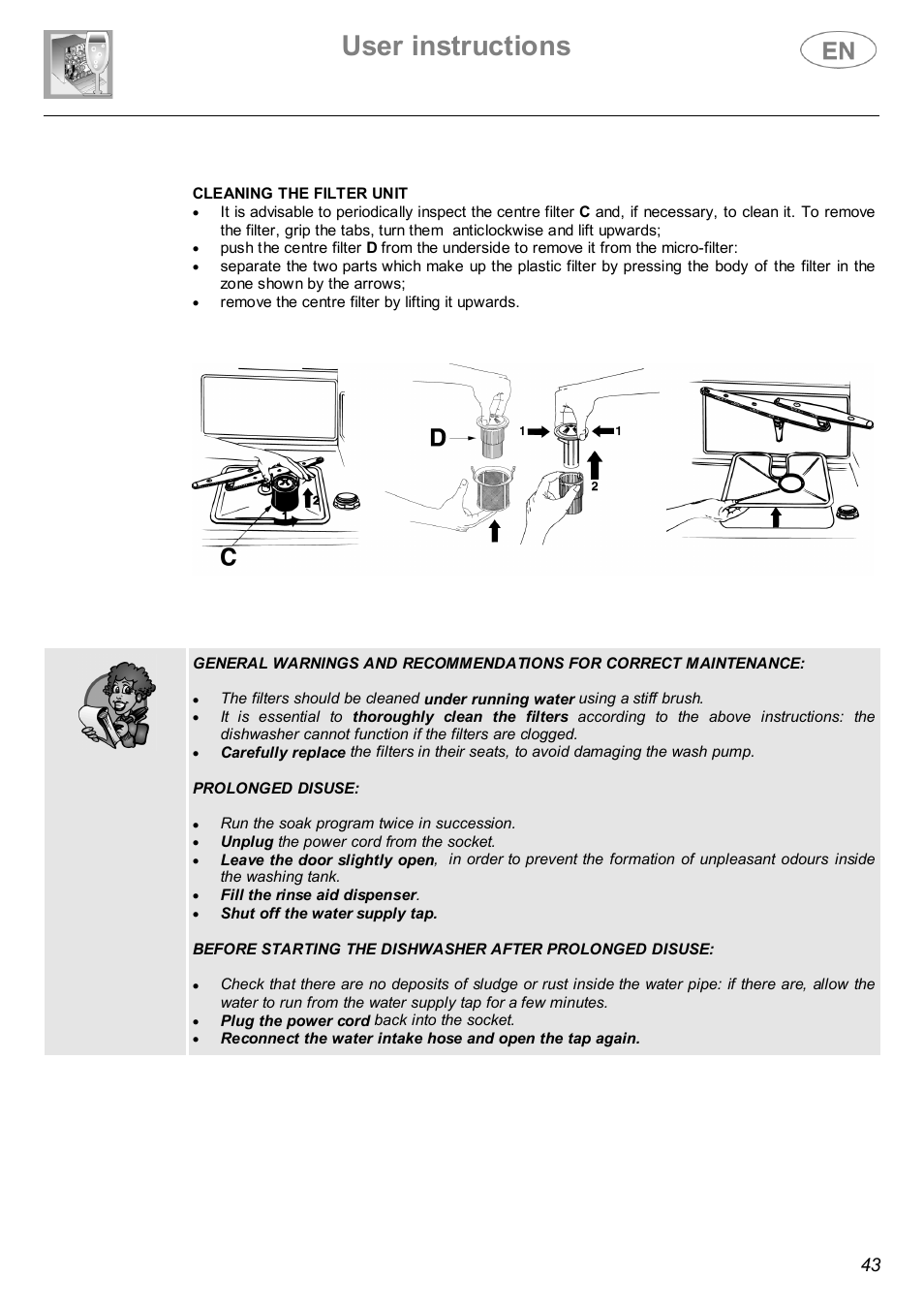 User instructions | Smeg ST143 User Manual | Page 20 / 24